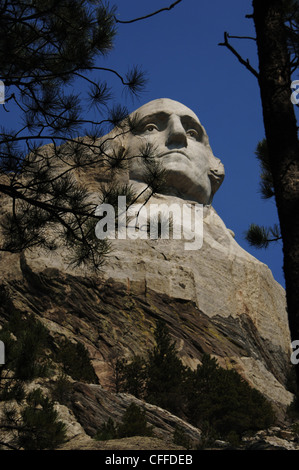 USA. Mount Rushmore National Memorial. Chefs des présidents des États-Unis. George Washington. Banque D'Images