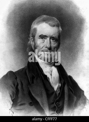 Portrait Vintage print de l'état américain et le juge John Marshall (1755 - 1835) - La quatrième-nous juge en chef (1801 - 1835). Banque D'Images