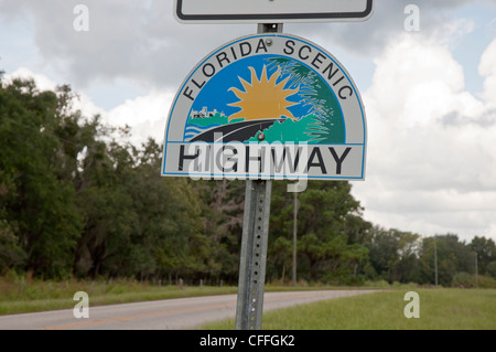Evinston Florida scenic road sign désignation Banque D'Images