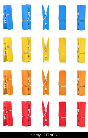 Une épingle à linge en bois avec des couleurs Banque D'Images