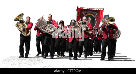 Wheatley Hill band et au cours de la bannière 2009 gala mineurs, Durham grande réunion, Banque D'Images