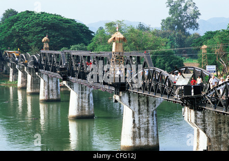 La Thaïlande, Kanchanaburi, le pont de la Rivière Kwai Banque D'Images