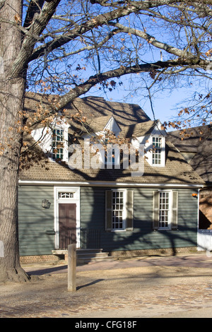 Un livre vert Accueil Historique Historique de Virginie en triangle Colonial Williamsburg en Virginie Banque D'Images