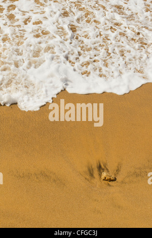 Une vague et un rocher sur la plage de Las Canteras à Gran Canaria Banque D'Images