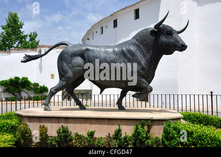 La province de Malaga - Espagne - Ronda - état d'un taureau - en dehors de la Plaza de Toros - Les arènes Banque D'Images