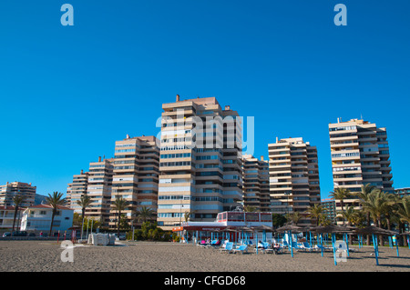 La plage Playamar Torremolinos resort Costa del Sol Malaga Andalousie Espagne la région Europe Banque D'Images