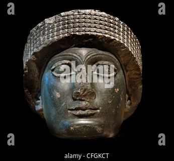 Gudea, le prince de Lagash, debout les mains serrées dans la prière, de Tello (ancienne Girsu), datant de la période néo-sumérienne (vers 2120 av. J.-C.) tête Banque D'Images