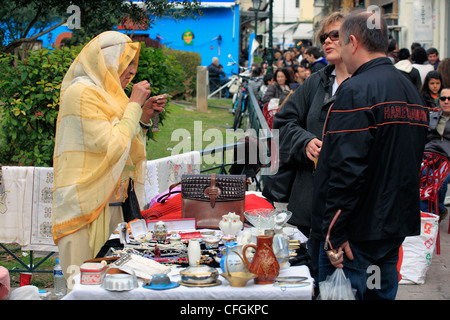 Grèce Athènes monastiraki le marché du dimanche à adrianou street Banque D'Images