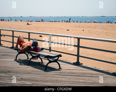 La plage de Brighton, Coney Island, New York, USA Banque D'Images