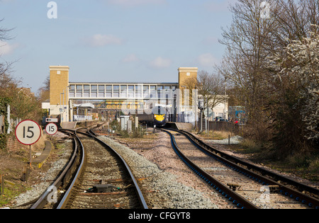 La gare ouest de Canterbury Kent UK Javelin High Speed Train au départ Banque D'Images