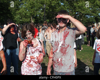 Annuel 2011 Crawl Zombie day, Brooklyn, New York Banque D'Images