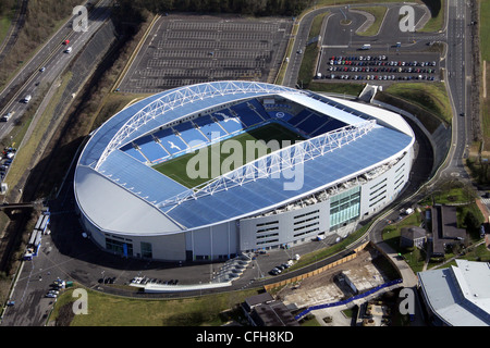 Vue aérienne du stade American Express Community Stadium de Brighton et Hove Albion Banque D'Images