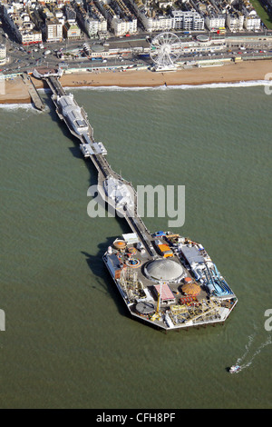 Vue aérienne de la jetée de Brighton, Sussex Banque D'Images