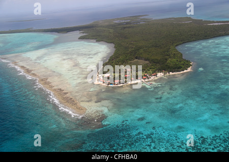 Blackbird Caye Resort, Atoll Turneffe Islands, Belize Barrier Reef, Belize, Caraïbes, Amérique Centrale Banque D'Images