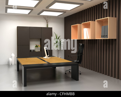 Le bureau moderne design d'intérieur (rendu 3d) Banque D'Images