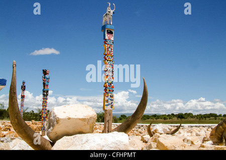 Tombeau Mahafaly dans le sud de Madagascar Banque D'Images