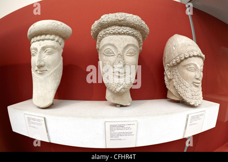 Statues de barbus Idalion Chypre Royaume-Uni British Museum Banque D'Images