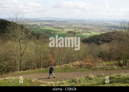 Balade dans les collines de Malvern - Camp britannique le 10 mars 2012. Banque D'Images