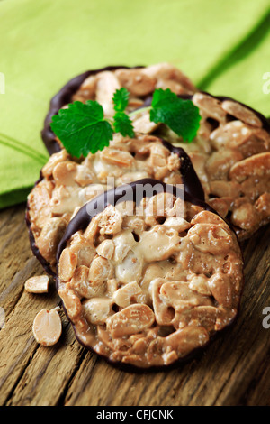 Cookies florentin avec une couche de chocolat d'un côté Banque D'Images