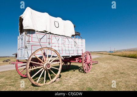 Wagon couvert, Bar U Ranch, Lieu historique national, Alberta, Canada Banque D'Images