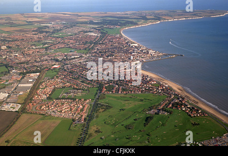 Vue aérienne de la baie de Bridlington et Flamborough Head Banque D'Images