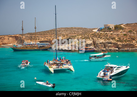 Blue Lagoon, Comino, Malte, Méditerranée, Europe Banque D'Images