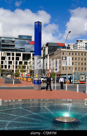 Fontaine à Britomart Transport Centre, Taku Square, Central Business District, Auckland, île du Nord, Nouvelle-Zélande, Pacifique Banque D'Images