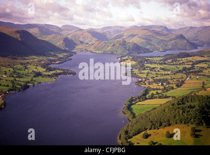 Vue aérienne de Ullswater, Lake District Banque D'Images