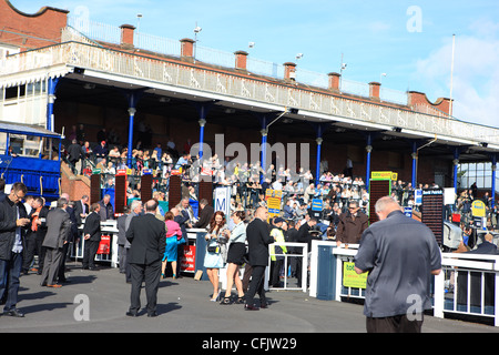 La foule à Ayr Gold Cup racing sol avant le départ d'une course Banque D'Images