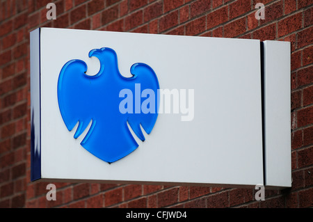 La banque Barclays Eagle Signe, Cambridge, England, UK Banque D'Images