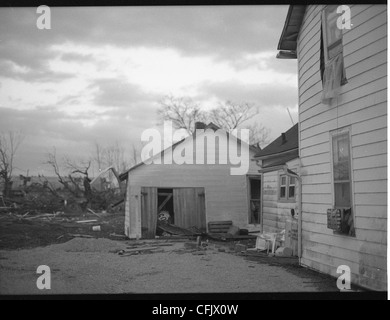 Les bâtiments détruits à Marysville, Indiana après la tornade de mars 2012 qui a presque détruit la ville de la carte. Banque D'Images