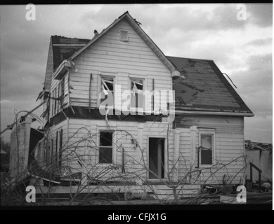 Les bâtiments détruits à Marysville, Indiana après la tornade de mars 2012 qui a presque détruit la ville de la carte. Banque D'Images