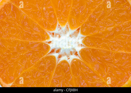 Studio shot of close up des moitiés d'orange Clémentine unique, qui sont une variété de mandarine Banque D'Images
