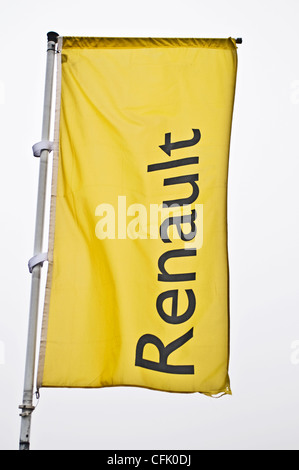 Un drapeau concessionnaire automobile Renault Banque D'Images