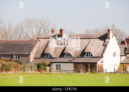 Une ancienne chaumière près de Woodhouse Eaves dans le Leicestershire, UK. Banque D'Images