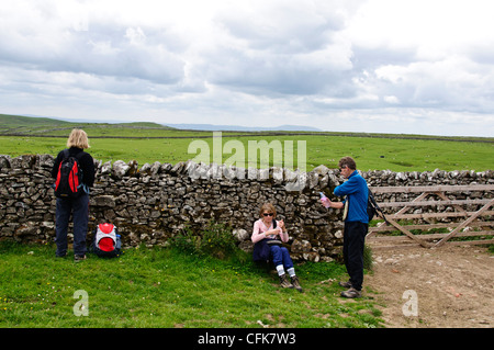 Région de randonnée populaires derrière Gordale Scar,près de Malham,North Yokshire Dales National Park,GT,UK Grande-Bretagne Banque D'Images