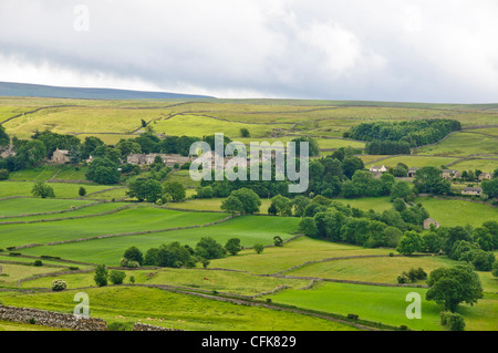 Le Yorkshire Dales National Park,vue,derrière West Burton,Village Wensleydale, North Yorkshire,GT,UK Grande-Bretagne Banque D'Images