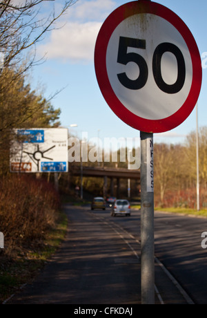 50mph vitesse limite sign Banque D'Images