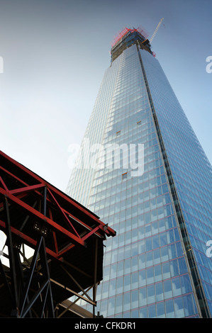 Le Shard en construction, Londres, Royaume-Uni. Banque D'Images