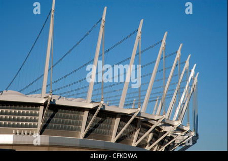 Les détails architecturaux sur le Stade BC Place, Vancouver, British Columbia, Canada Banque D'Images