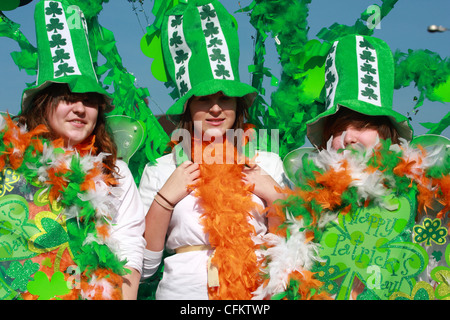 St Patrick's Day celebration mars, Birmingham UK Banque D'Images