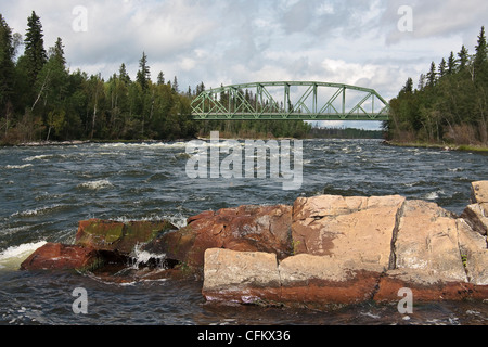 Otter Rapids sur la rivière Churchill, Saskatchewan, Canada. Banque D'Images