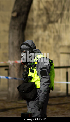 Exercice d'entraînement en cas de catastrophe dans le centre-ville de Leeds Banque D'Images