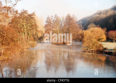 Eure dans la matinée d'hiver dans l'Eure departement Banque D'Images