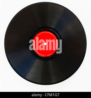 Vinyl record on white background, studio shot Banque D'Images