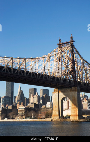 USA, New York State, New York, Manhattan Bridge avec en arrière-plan Banque D'Images