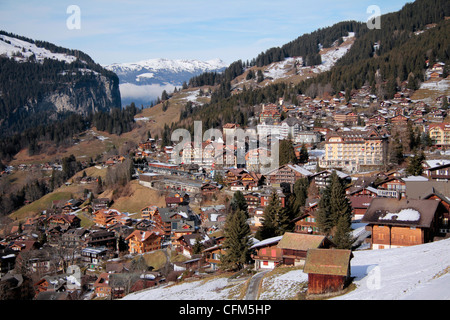 Village de Wengen, Oberland Bernois, Alpes Suisses, Suisse, Europe Banque D'Images