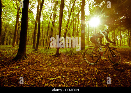 Formation de cyclocross sur England's South Downs Banque D'Images