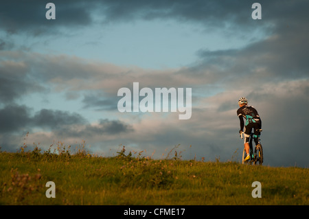 Formation de cyclocross sur England's South Downs Banque D'Images