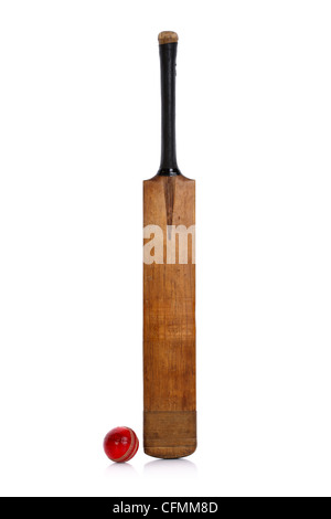 Le Cricket bat and ball Banque D'Images